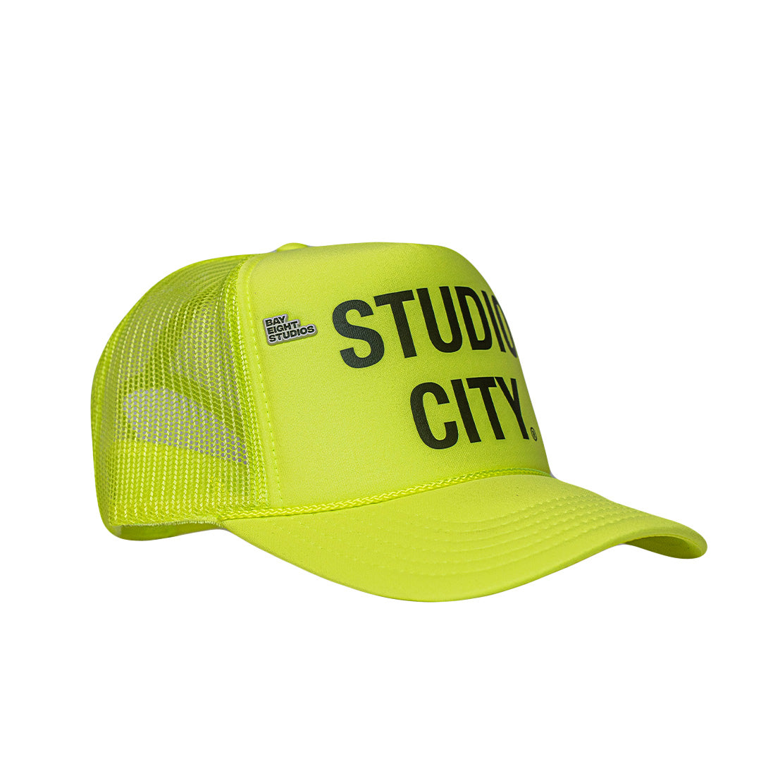 Neon Yellow Studio City Trucker Hat